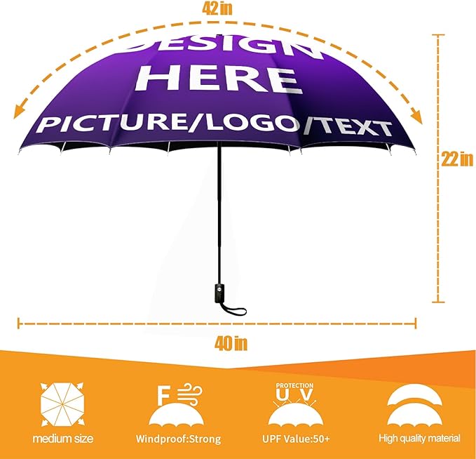 Small Compact Travel Automatic Folding Umbrella for Women, Portable Lightweight, Rain, Wind, UV Sun Shade