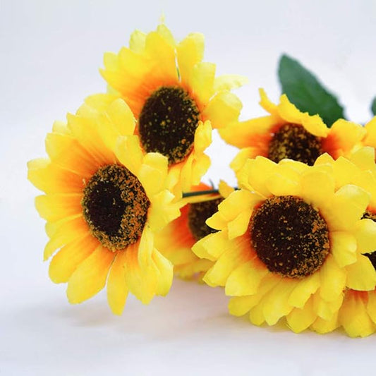 Mocoosy 100 Pcs Sunflowers Artificial Flower Heads, 2.8 Inch Fake Sunflowers Bulk, Yellow Silk Sun Flower Head Decorations DIY Floral Crafts Wedding Arrangement Baby Shower Party Home Decor