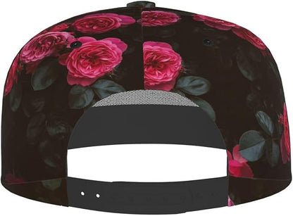 Rose Baseball Cap Adjustable Flower Baseball Caps Womens Hat Rose Flower Baseball Hats for Women Outdoor