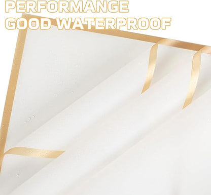 YOUlDIANZI Bouquet Wrapping Paper Kits, 20 Sheets Waterproof Flower Wrapping Paper, 100 Pearl Pins, 72.18 Ft Pink Ribbon, 1 Storage Box for Pins