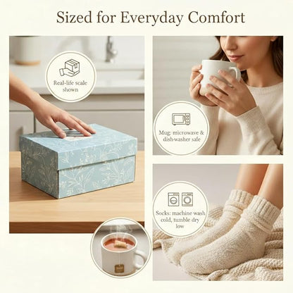 Unboxme Sending Hugs Get Well Soon Gift Basket & Care Package for Women - Self Care Gift Box with Fuzzy Socks, Ceramic Mug, Chai Tea, Honey