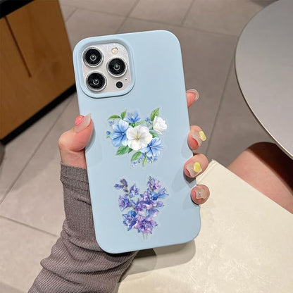 60 Pcs Watercolor Flower Sticker, Self-Adhesive Flowers Stickers Transparent Waterproof PET Floral Decals for Journaling, Scrapbooking, Laptop, Guitar, Water Bottle, Phone Case Aesthetic Decoration