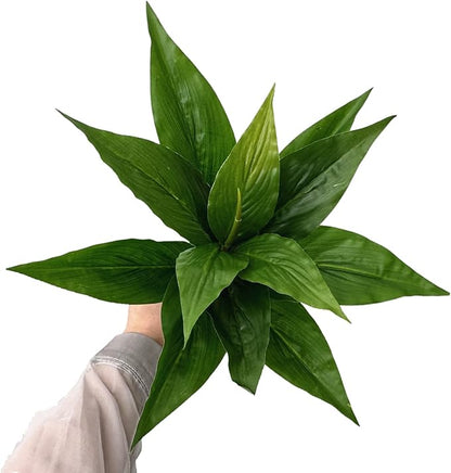 Artificial Agave Fake Plant, 10 Inches Faux Shrubs Bushes Plants for Indoor Outdoor Bedroom Garden Greenery UV Resistant Leaves Decor Wedding Party Office Planter Filler DIY Decoration Green 2 Pack