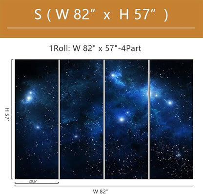 Galaxy Wallpaper Peel and Stick Night Sky Ceiling Self-Adhesive Mural for Living Room Bedroom 82"x57"