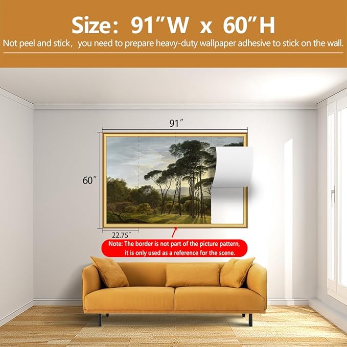 Vintage Scenery Wallpaper Forest Landscape Wall Mural for Living Room Bedroom（Not Peel and Stick）