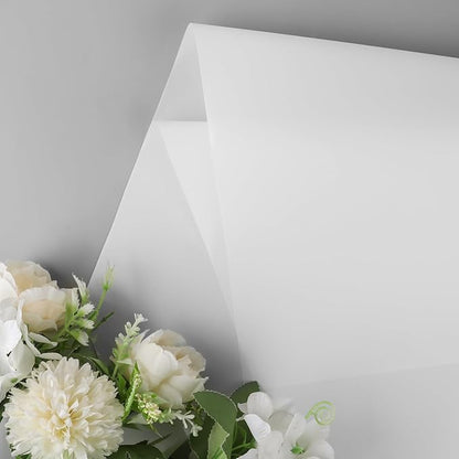 NESCCI 20 Sheet Flower Wrapping Paper - Waterproof Floral Bouquet Wrapping Paper, Florist Supplies Packaging Paper for Wedding Birthday Gift DIY (White)