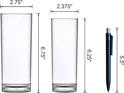 Amazing Abby - Viola Minuto - Plastic Cylinder Vases (8-Piece Set), Acrylic Flower Vases for Wedding Centerpieces, Home Decorations, Office Ornaments, Shatter-Proof, 6" + 7" (H) (Not Glass)