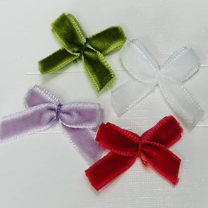 Chenkou Craft 30 Yards 1/4" Velvet Ribbon Total 30 Colors Assorted Lots Bulk (Multicolored, 1/4"(6mm))