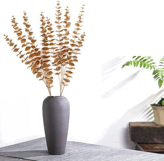CATTREE Faux Gold Eucalyptus, Artificial Plastic Golden Plants 30" Tall 2 Pack, Christmas Decorations Fake Shrubs for Wedding Hotel Hall Party Indoor Home Table Centerpieces DIY Decor Planting Filler