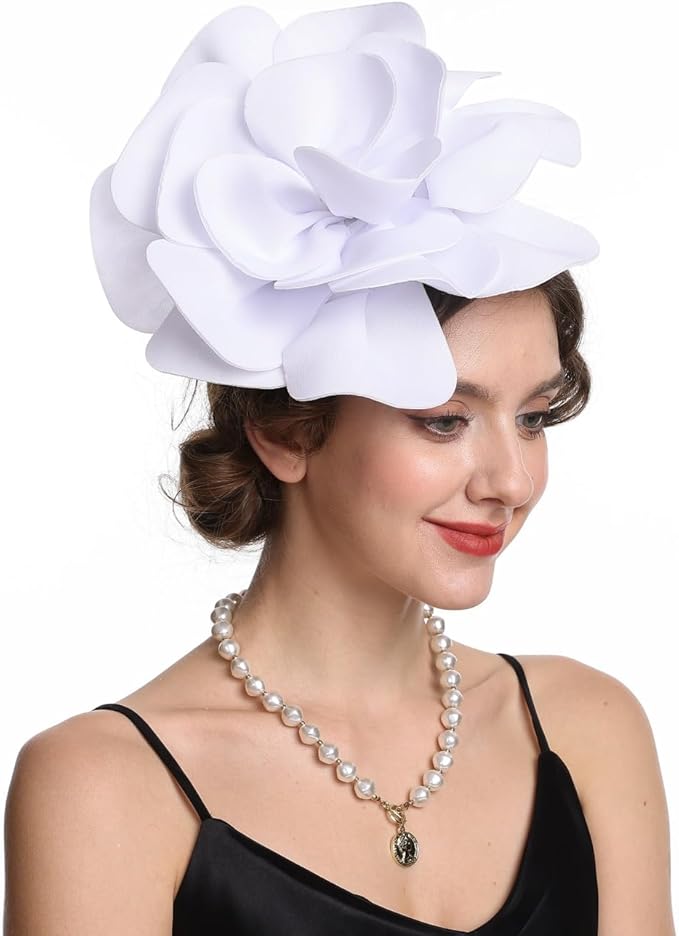 Feather Fascinator for Women - Vintage with Headband and Clip Tea Party Headwear