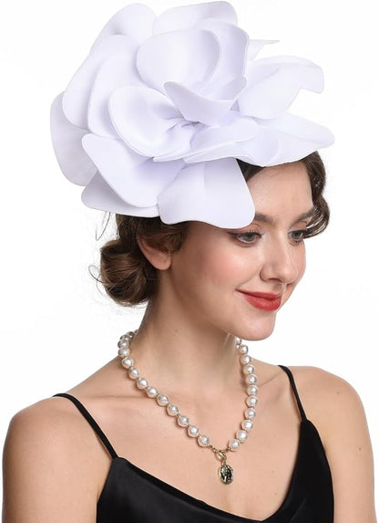 Feather Fascinator for Women - Vintage with Headband and Clip Tea Party Headwear