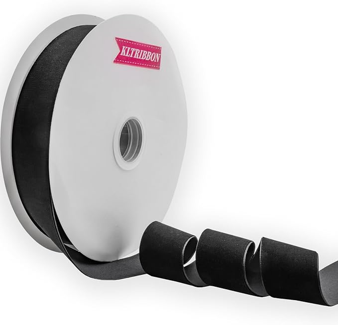 Nylon Velvet Ribbon Single Faced,1 1/2 Inch X 25Yards Spool (Black)