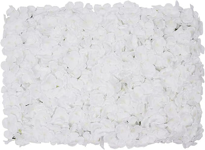 CNCEST 10Pcs Flower Panels,15.7"x 23.6" Artificial Flower Wall Panel, White Flower Backdrop Wall for Home Party Wedding Christmas Festival Photo Backdrop Decor (15.7"x 23.6"-10pcs)