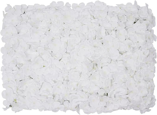 CNCEST 10Pcs Flower Panels,15.7"x 23.6" Artificial Flower Wall Panel, White Flower Backdrop Wall for Home Party Wedding Christmas Festival Photo Backdrop Decor (15.7"x 23.6"-10pcs)