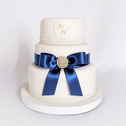 KINGLAKE Royal Blue Satin Ribbon – 1 1/2'' x 100 Yards Polyester Dark Blue Ribbon for Gift Wrapping Wedding Party Decoration DIY Crafts Floral Bouquets and Wreath Bows Halloween