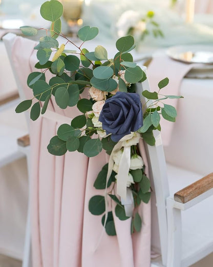 JOYLEX 50Pcs Navy Blue Artificial Flowers Realistic Roses, Real Looking Fake Roses with Stem for DIY Wedding Bouquets Centerpieces Bridal Shower Party Home Romantic Decorations (Navy Blue, 50pcs)