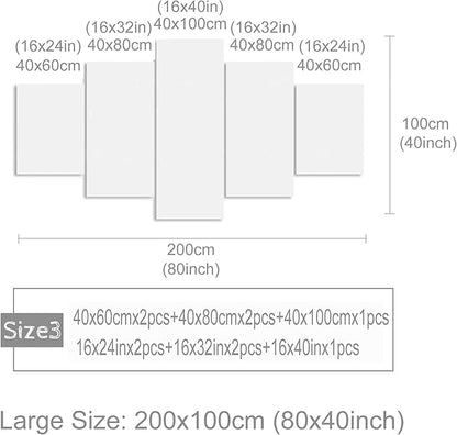 LUDUHU Golden Orchid Flowers Canvas Print - Abstract Floral Wall Art Painting Decor for Home Decoration Artwork Picture Bedroom (E,Oversize 80x40inch)