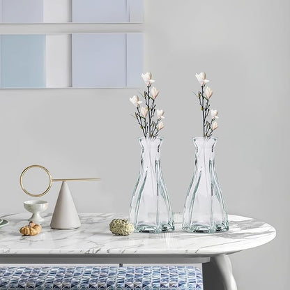 12 Pcs Bud Vase Set, Vases for Centerpieces, Cute Glass Bud Vases in Bulk, Small Vases for Flowers, Mini Vase Set for Wedding Decorations, Home Table Flower Décor