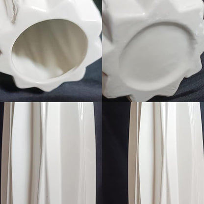 White Ceramic Floor Vase 17.7 Inches Tall, Large Floor Vases for Office,Farmhouse,Living Room Modern Home Décor,Simple Origami Design Fall Decorative Porcelain Flower Arrangement Vase Ideal Gift