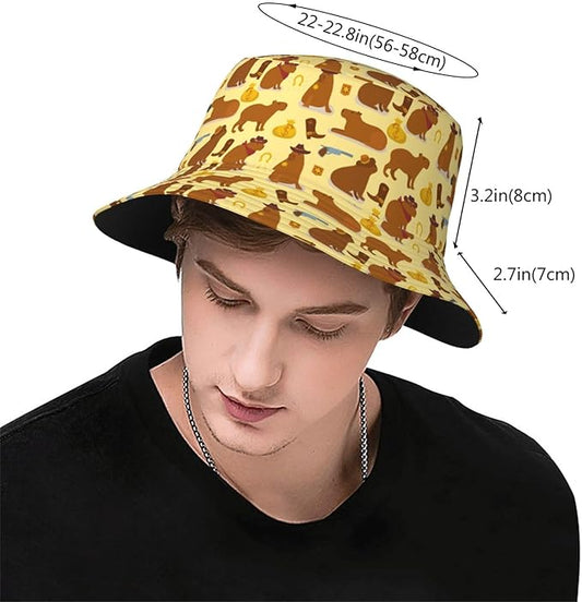 Cartoon Bucket Hat Summer Beach Travel Sun Hat Packable Fisherman Cap for Men Women