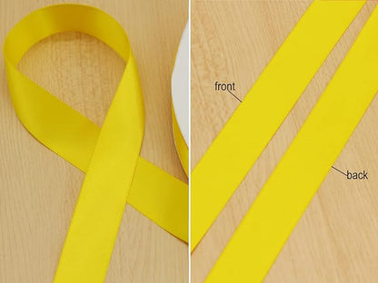 Flower Boutique Satin Ribbon - 1 inch, 25mm, 100 Yards - Yellow Double Faced Silk Bow Ribbon for Christmas, DIY Crafts, Hair Headband, Wedding Decorations