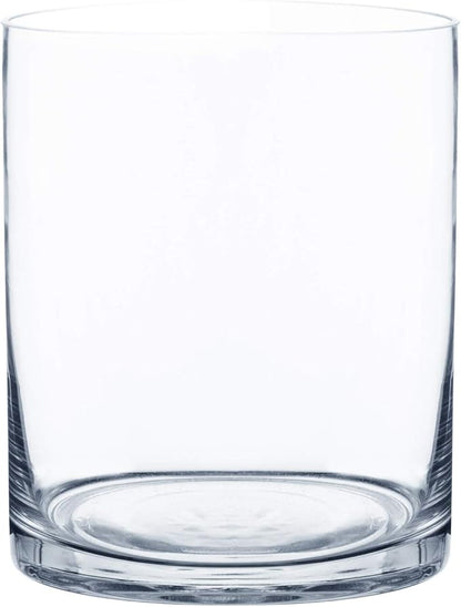 Royal Imports Flower Glass Vase Decorative Centerpiece for Home or Wedding - Cylinder Shape (5" Wide x 6" Tall, Clear)