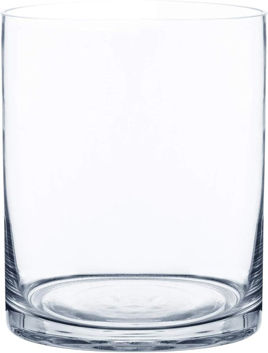 Royal Imports Flower Glass Vase Decorative Centerpiece for Home or Wedding - Cylinder Shape (5" Wide x 6" Tall, Clear)