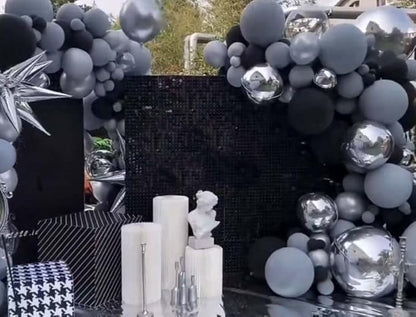Kate Square Black Sequin Backdrop Panels for Party Decoration Glitter Sequin Panel (Pack of 12)