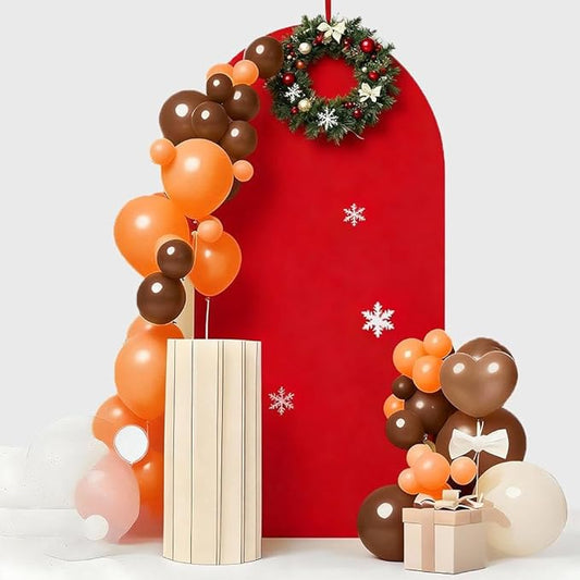 6.6 FT Red Arch Backdrop Cover, Red Christmas Arch Cover, Arch Backdrop Stand Covers for Birthday Wedding Party Decor