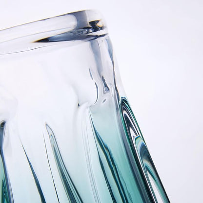 Luxury Lane Hand Blown Laine Sommerso Art Glass Vase for Home Decor 12.5 inch Tall Centerpiece Table Decoration