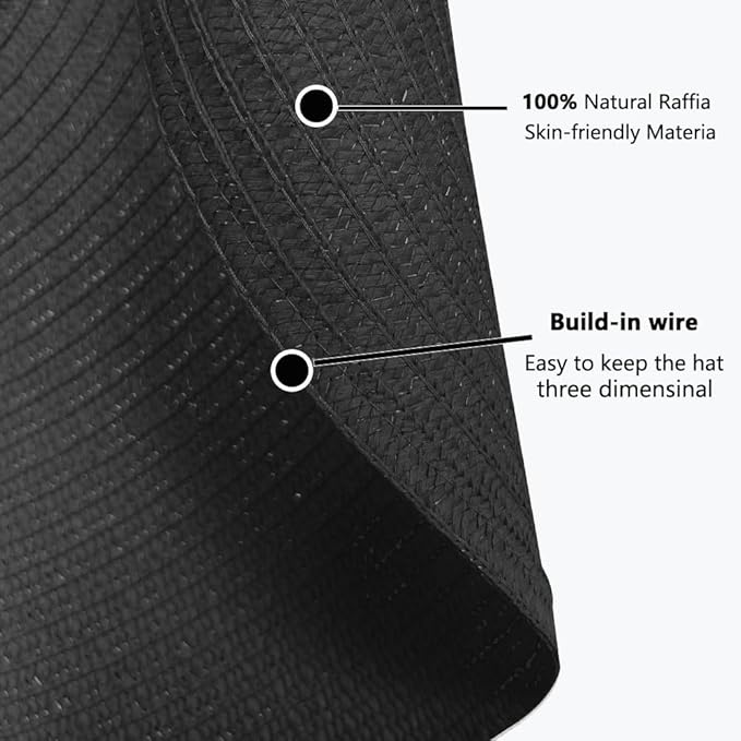 Oversized Beach Straw Hats for Women Extra Large Wide Brim Beach Hat Foldable Roll up Floppy Sun Hat