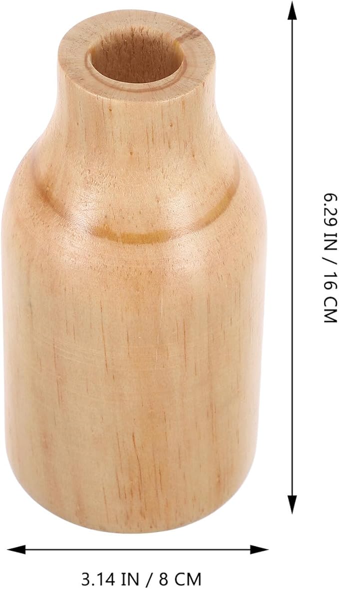 Rustic Pine Wood Vase for Dried Flowers Handmade Decorative Farmhouse Flower Container for Home and Office Natural Wooden Table Vase for Modern Floral Arrangements and DIY Bouquets