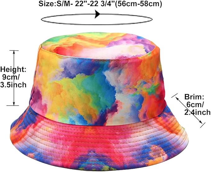 Quanhaigou Bucket Hat for Men Women,Packable Reversible Printed Sun Hats,Fisherman Outdoor Summer Travel Hiking Beach Caps