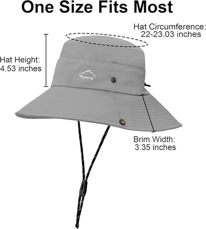 Sun Hats for Women Bucket Hat UV Protection Fishing Hat Wide Brim Safari Hats 2 in 1 Zip-Off Sun Visor Hats UPF 50+