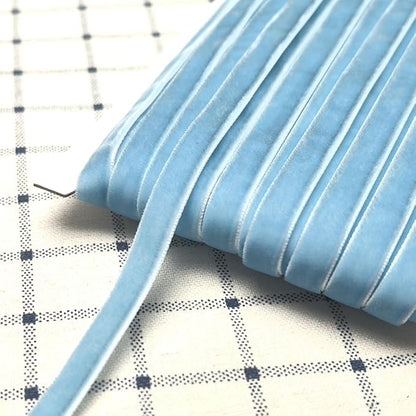 Chenkou Craft Light Blue 25 Yards 3/8" Velvet Ribbon Lots Bulk (Light Blue, 3/8"(10mm))