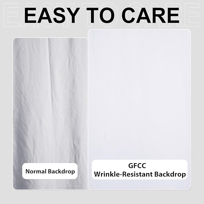 GFCC Wrinkle-Resistant White Backdrop Background for Photography Thick Photo Booth Backdrop for Photoshoot Background Screen Video Recording Parties Curtain(7.5FTX10FT)