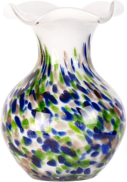 KAMMAK Colored Glass Vase, Beautiful Hand Blown Decorative Vase, Modern Art Vase for Flower Mantle Dining Table Centerpiece, Entryway Living Room Wedding Decoration, FH005