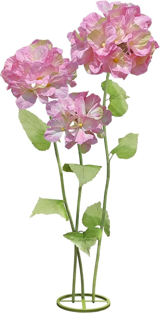 3Pcs Giant Artificial Flowers, Fake Hydrangea Decorations, for Wedding Baby Shower Birthday Christmas Party Banquet Backdrop Shop Window Display Props (Pink)