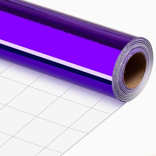 Merture Purple Wrapping Paper Roll - 17 In X 32.8 Ft(46.5 sq.ft.) Metallic Solid Color Purple Gift Wrap with Cutting Lines for Birthday, Valentines Day, Halloween, Mothers Day, Baby Shower, Graduation