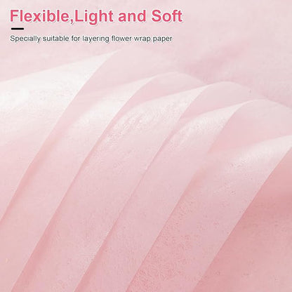 VinTS 48 Sheets 23.6x23.6in Cotton Wrapping Flower Lining Paper,Korean Style Of Waterproof Floral Bouquet Lining Paper Withdrawable Pleated Wrapping Paper Gift Packaging Paper,6 Colors
