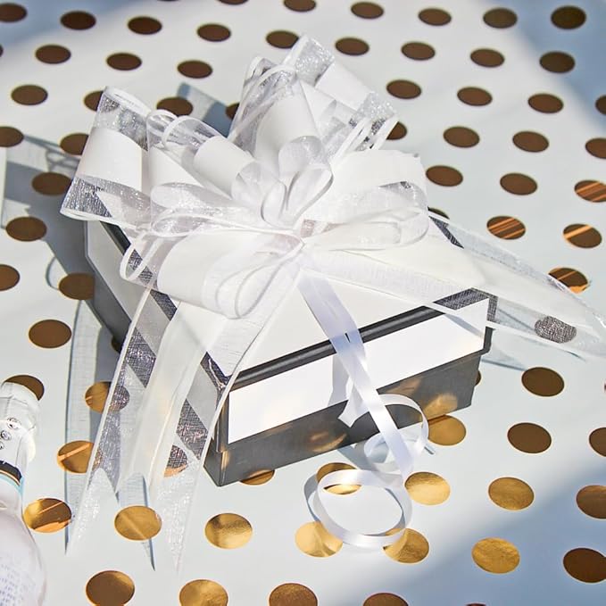 Large White Gift Bow, 10 PCS White Pull Bows for Gift Wrapping, Wedding, Christmas, Valentine's Day, Presents, Flower Basket Decor(8 inches)