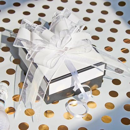 Large White Gift Bow, 10 PCS White Pull Bows for Gift Wrapping, Wedding, Christmas, Valentine's Day, Presents, Flower Basket Decor(8 inches)