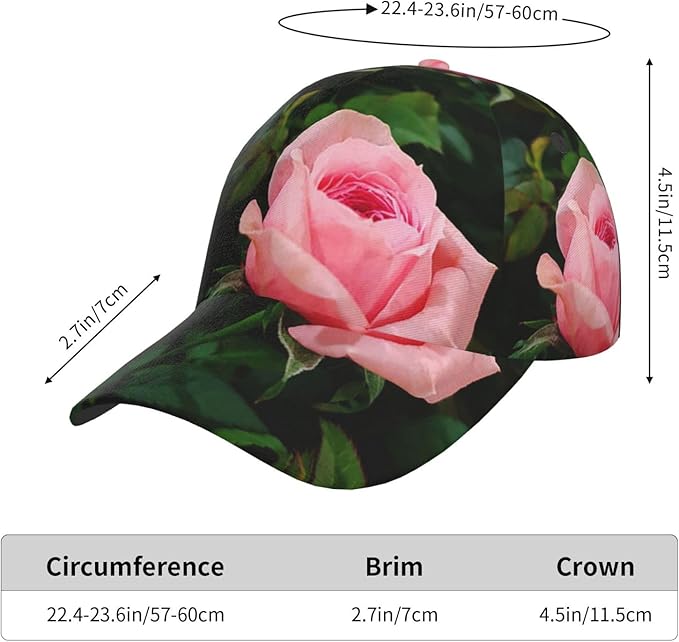 Rose Baseball Cap Flower Snapback Cap for Women Hats Floral Baseball Hat Women's Baseball Caps