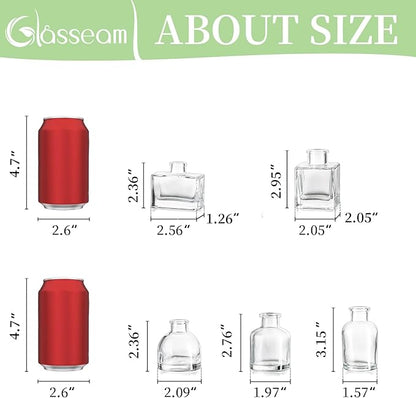 Glasseam Mini Glass Bud Vases: Small Clear Vases for Centerpieces Cute Tiny Flower Vase Set of 10 for Flowers Modern Centerpiece Decor for Wedding Party Dining Room Decoration