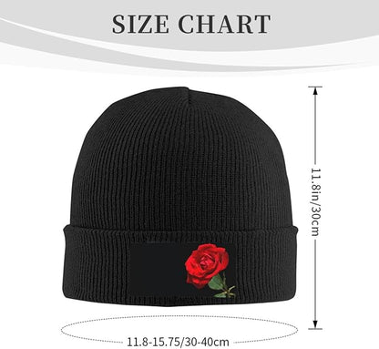 Cute Rose Beanie Hat Rose Beanie Cap Rose Flower Knitted Beanies Flower Knit Hats Winter Hat for Women Men