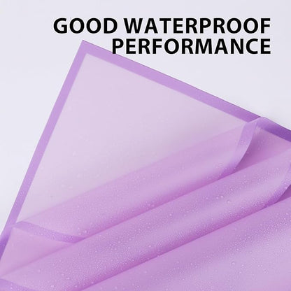 NESCCI 20 Sheet Flower Wrapping Paper - Waterproof Floral Bouquet Wrapping Paper, Florist Supplies Packaging Paper for Wedding Birthday Gift DIY (Translucent Lilac Purple)