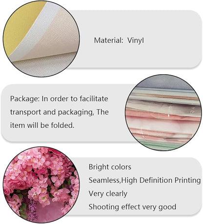 Pink Rose Flower Wall Backdrop for Birthday, Wedding, Bridal Shower, Valentine Day Background for Bridal Shower Party Decorations (Pink, 9x6ft)
