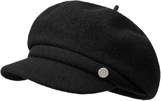 Women Retro Classic Visor Newsboy Cabbie Cap Beret Hats with Flower Buckle for Woman Ladies