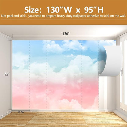 Cloud Wallpaper Mural for Girls' Bedrooms Kids Rooms Nursery（Not Peel and Stick）
