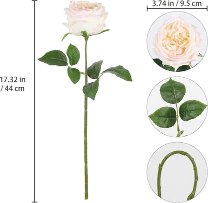 IPOPU Real Touch Light Pink Rose Artificial Flowers 5PCS Faux Peony Flowers Stems for Wedding Bouquet Party Home Decor(Light Pink)